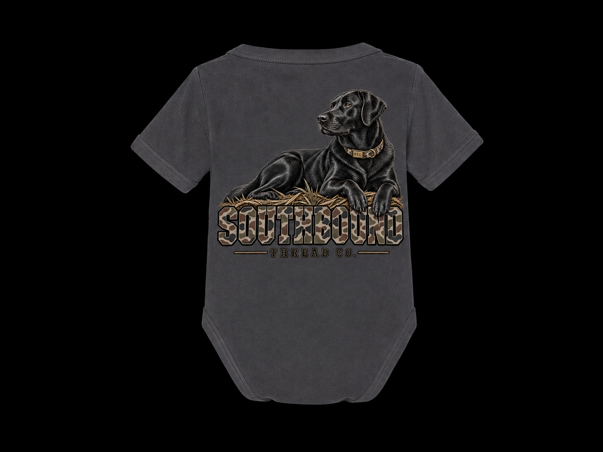 Black Lab Camo onesie