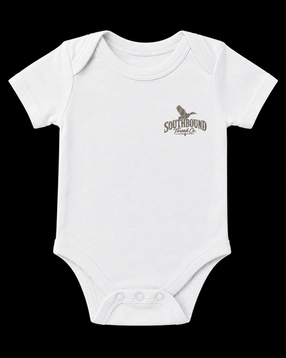 Bottom Land Camo Logo Onesie