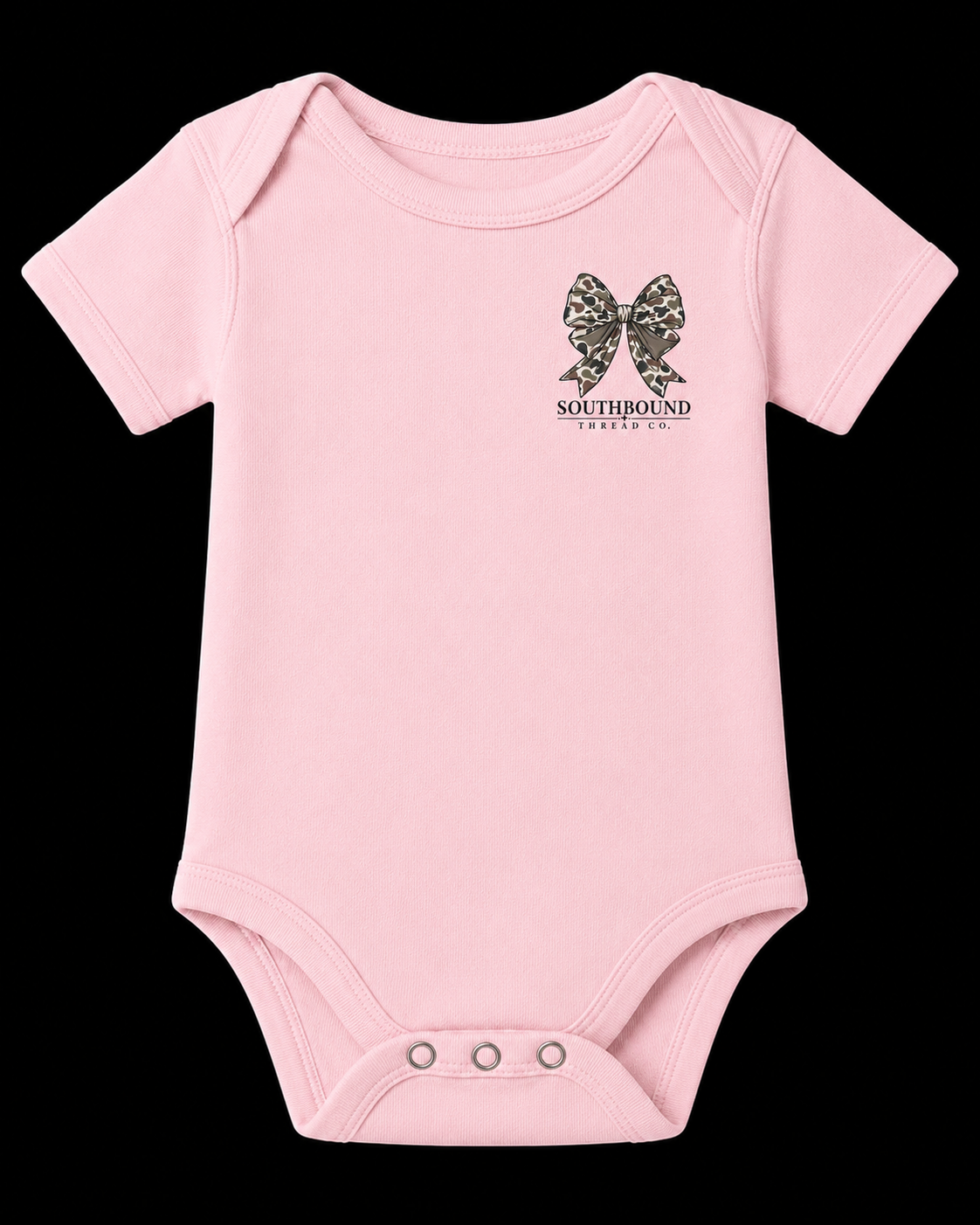 Vintage Duck Camo Bow Onesie