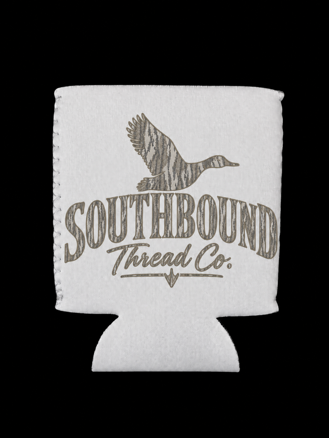 Bottom Land Camo Logo Coozie