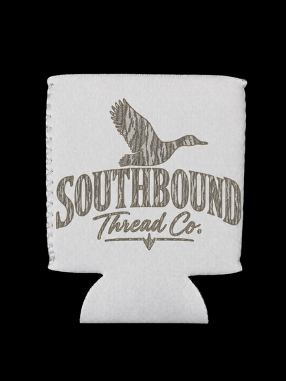 Bottom Land Camo Logo Coozie