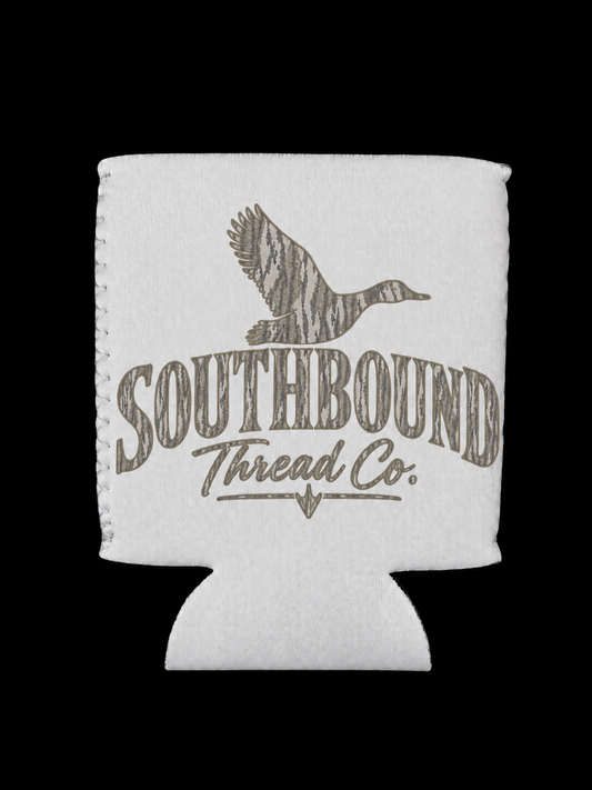 Bottom Land Camo Logo Coozie