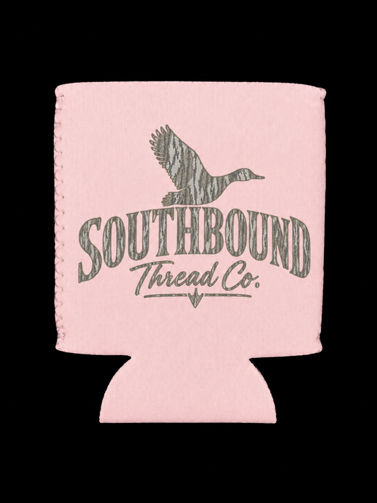 Bottom Land Camo Logo Coozie